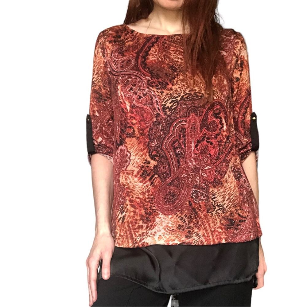 Dress Barn Sz Large Paisley Blouse Sz L NWT‎